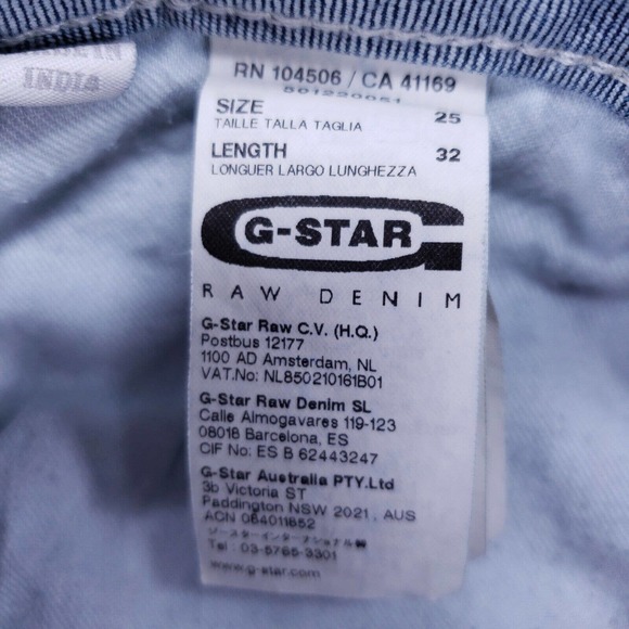 G-Star RAW Midge Straight Original Womens Size 25 Low Rise Soft Denim Pants - Picture 8 of 10